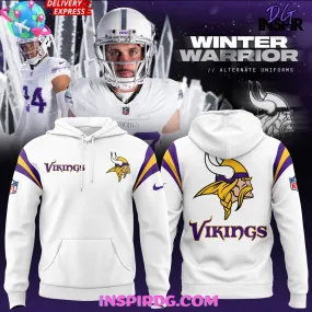 -Minnesota Vikings Winter Warrior 2024 White Hoodie