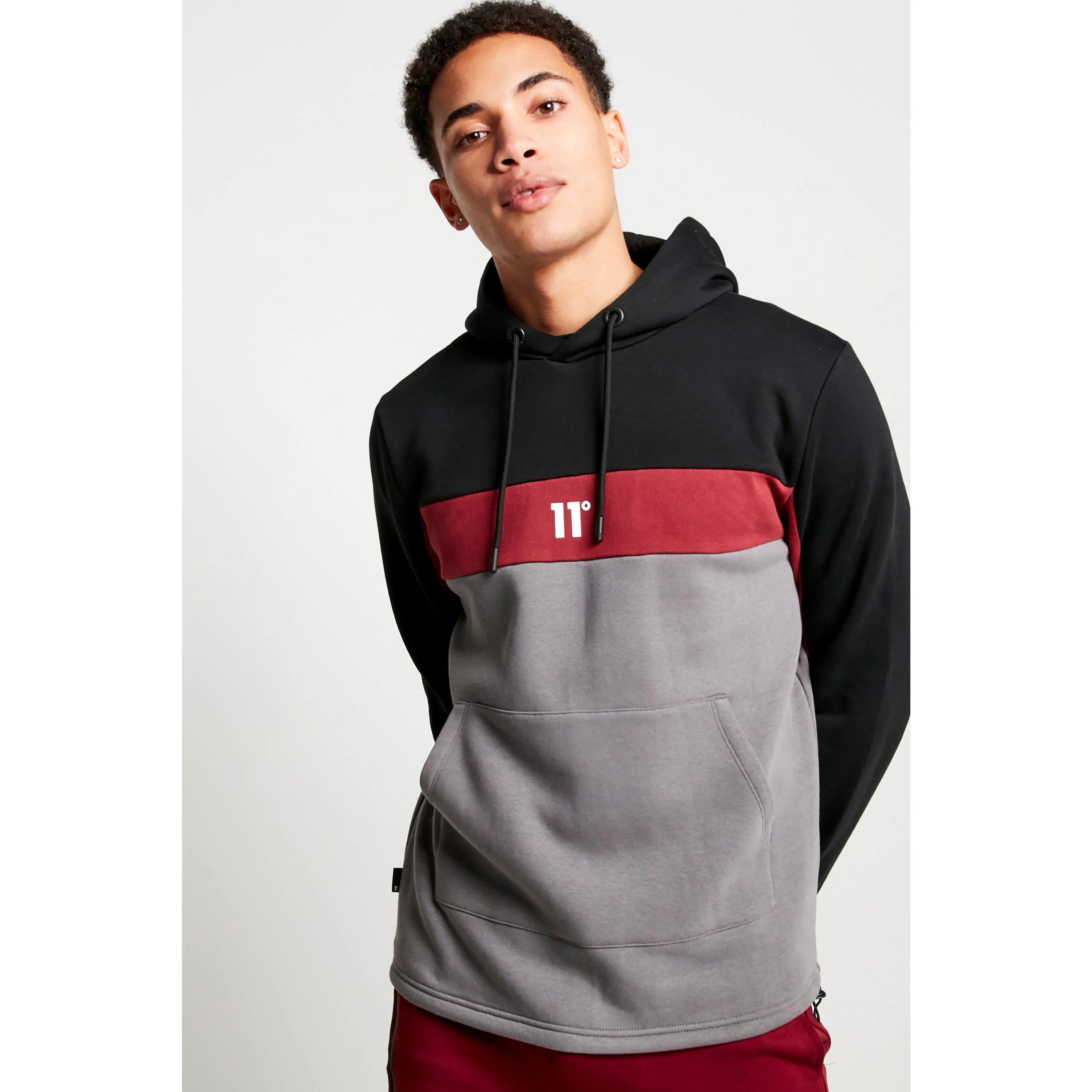 11 Degrees 11 Degrees Panel Hoodie Mens