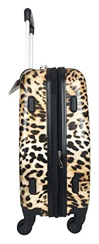 3Pc Luggage Set Hardside Rolling 4Wheel Spinner Carryon Travel Case Poly Leopard