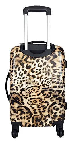 3Pc Luggage Set Hardside Rolling 4Wheel Spinner Carryon Travel Case Poly Leopard