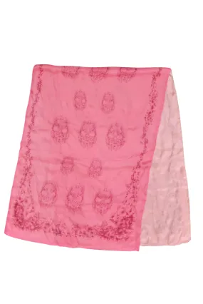 Alexander McQueen - Pink Two Tone Skull Motif Scarf