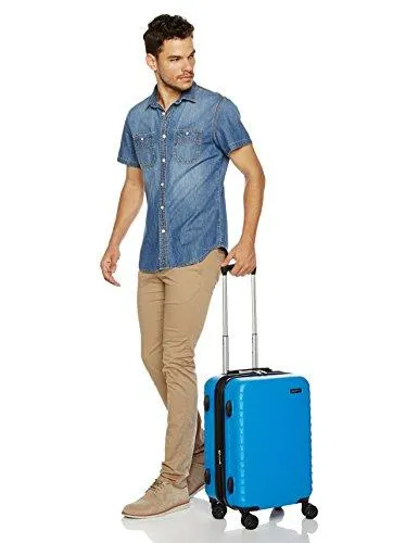 Amazonbasics Hardside Spinner Luggage, 20-Inch Carry-On/Cabin Size, Light Blue