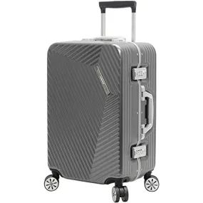 Andiamo Elegante Aluminum Frame 20 Carry On Zipperless Luggage With Spinner Wheels (20In, Black