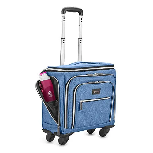 Biaggi Luggage Lift Off Expandable Under-Seater to Carry-on, Denim Blue