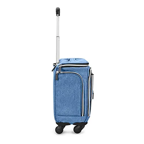 Biaggi Luggage Lift Off Expandable Under-Seater to Carry-on, Denim Blue