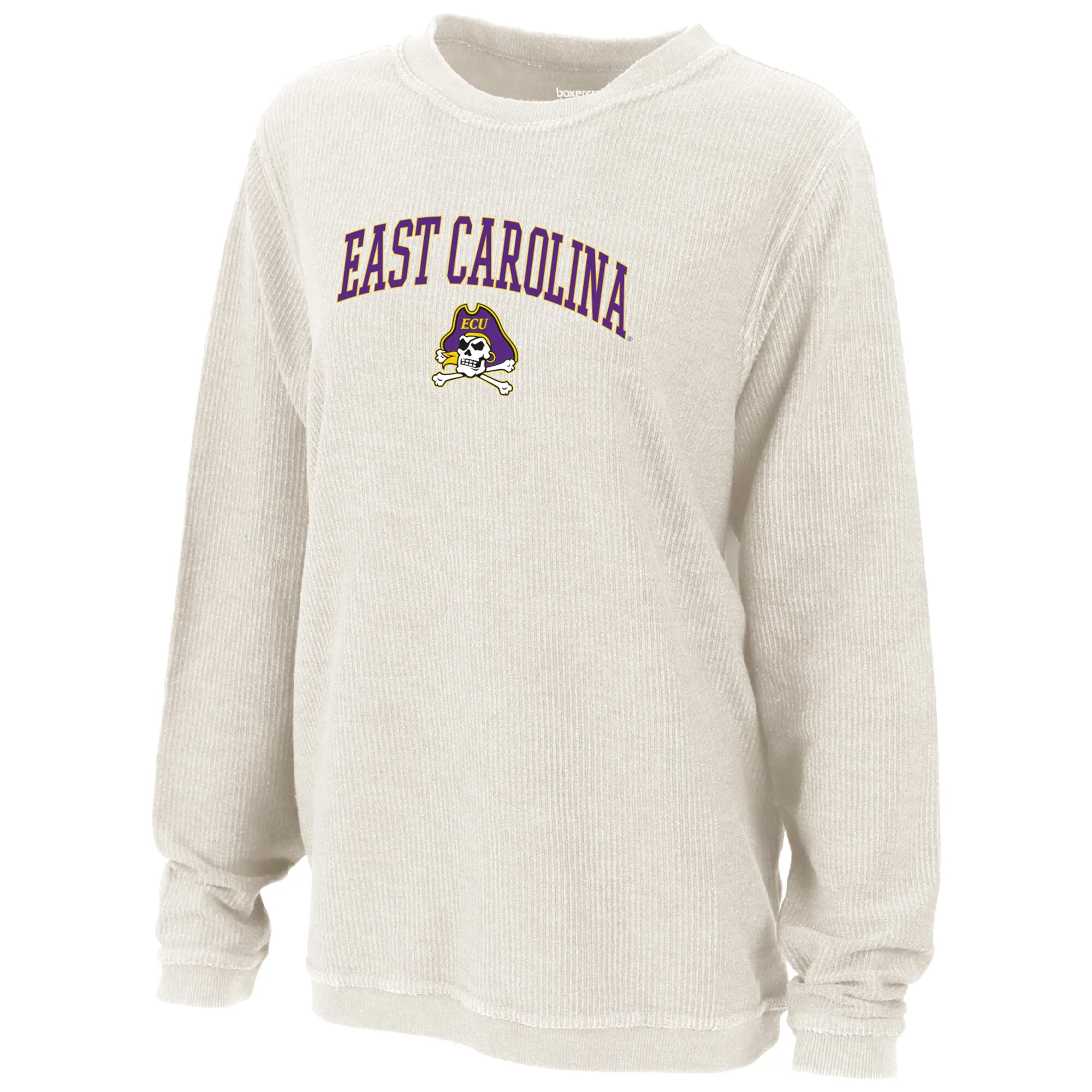 Boxercraft ECU Pirates Women's Natural Rally Corduroy Pullover Sweatshirt