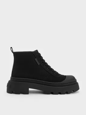 Canvas High-Top Sneakers - Black