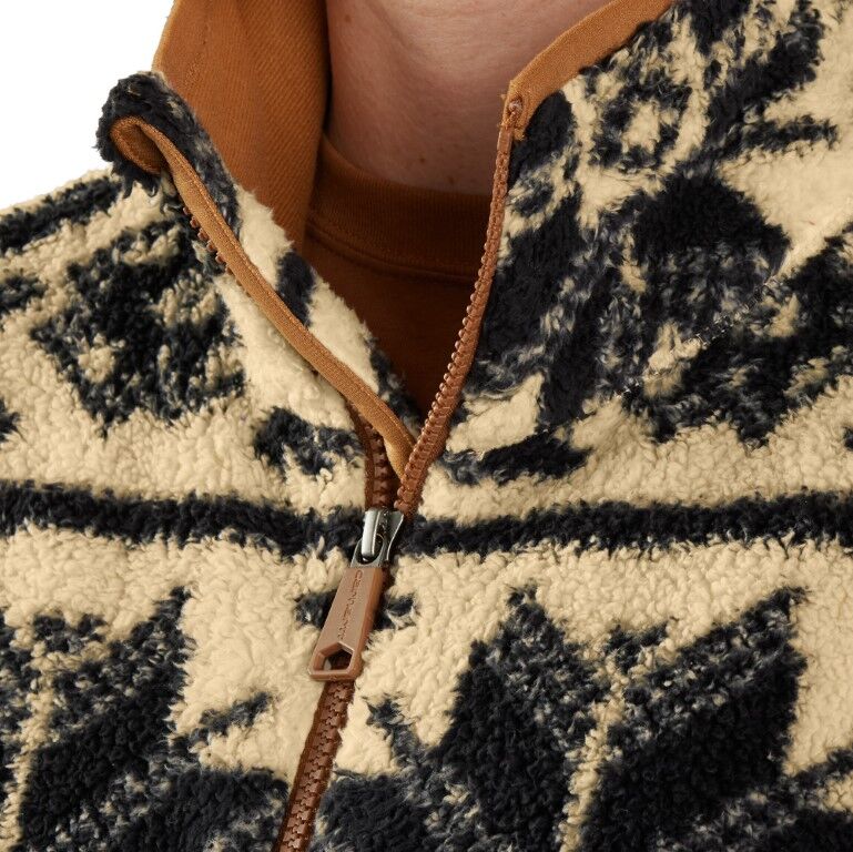 Carhartt Women's Loose Fit Fleece Pullover in Oatmilk Fairisle