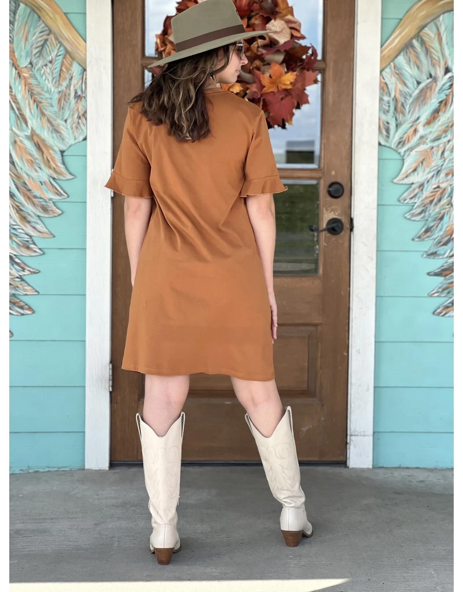 Cattleman Boot Embroidered Dress