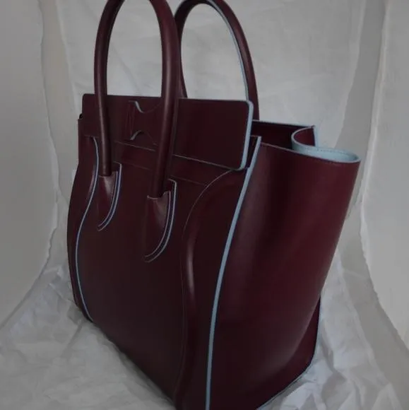 Celine Nano Luggage Tote Burgundy