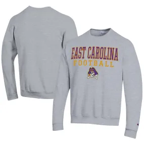 Champion  ECU Pirates Gray Football Powerblend Pullover Sweatshirt