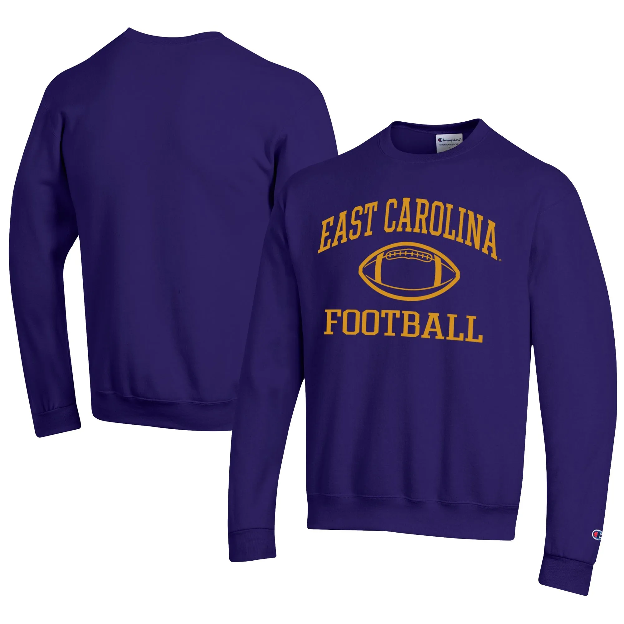 Champion  ECU Pirates Purple Football Powerblend Pullover Sweatshirt