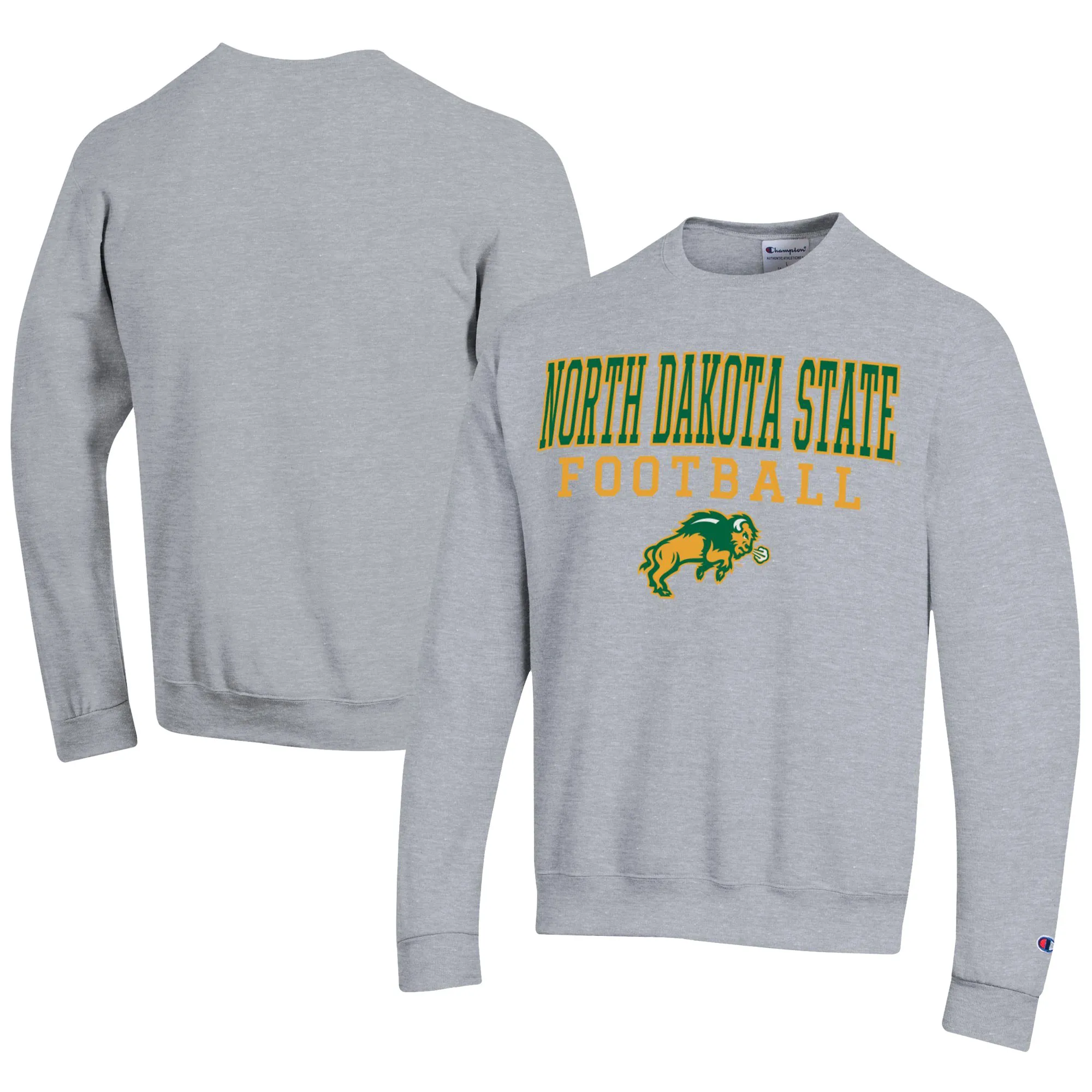 Champion  NDSU Bison Gray Football Powerblend Pullover Sweatshirt