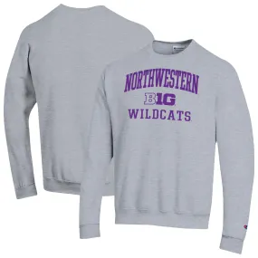 Champion Northwestern Wildcats Gray Big Ten Powerblend Pullover Sweatshirt