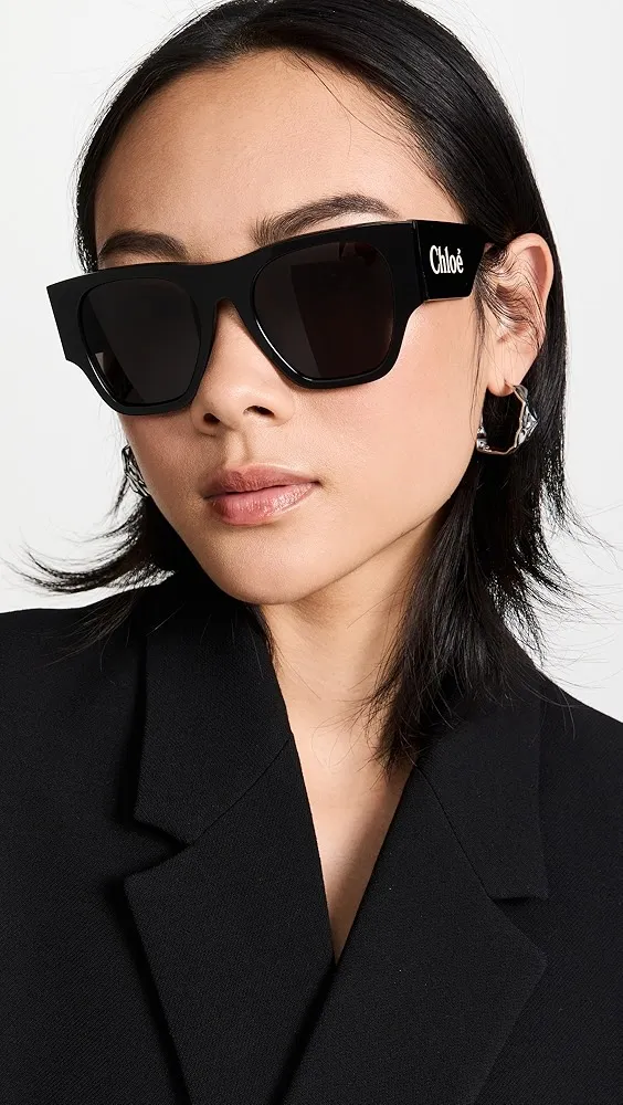 Chloe   Oversized Logo Sunglasses 