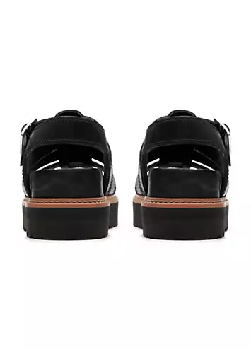 Clarks Black Leather Orianna Twist Sandals | Grattan