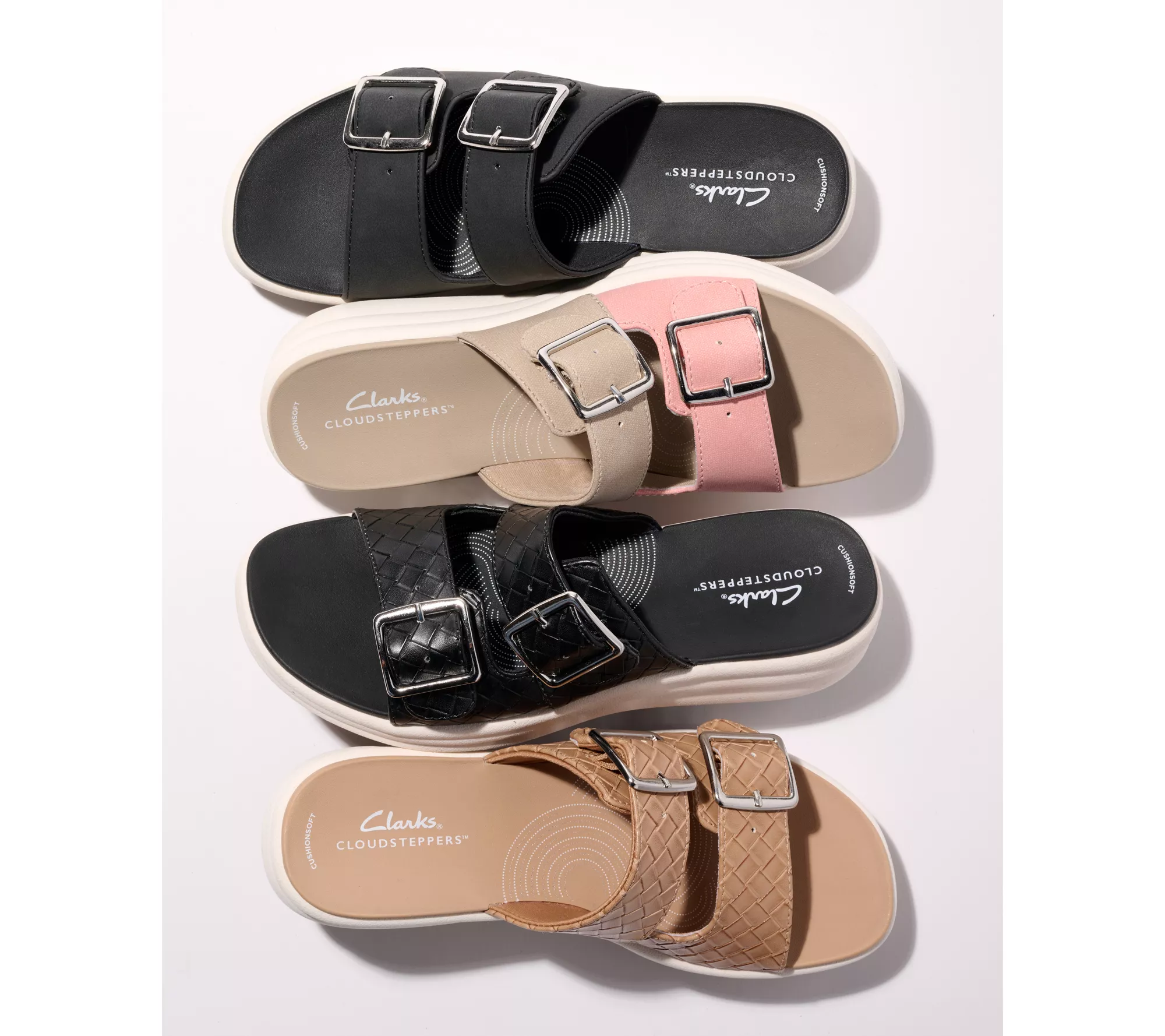 Clarks Cloudsteppers Adjustable Slide Sandals - Drift Buckle