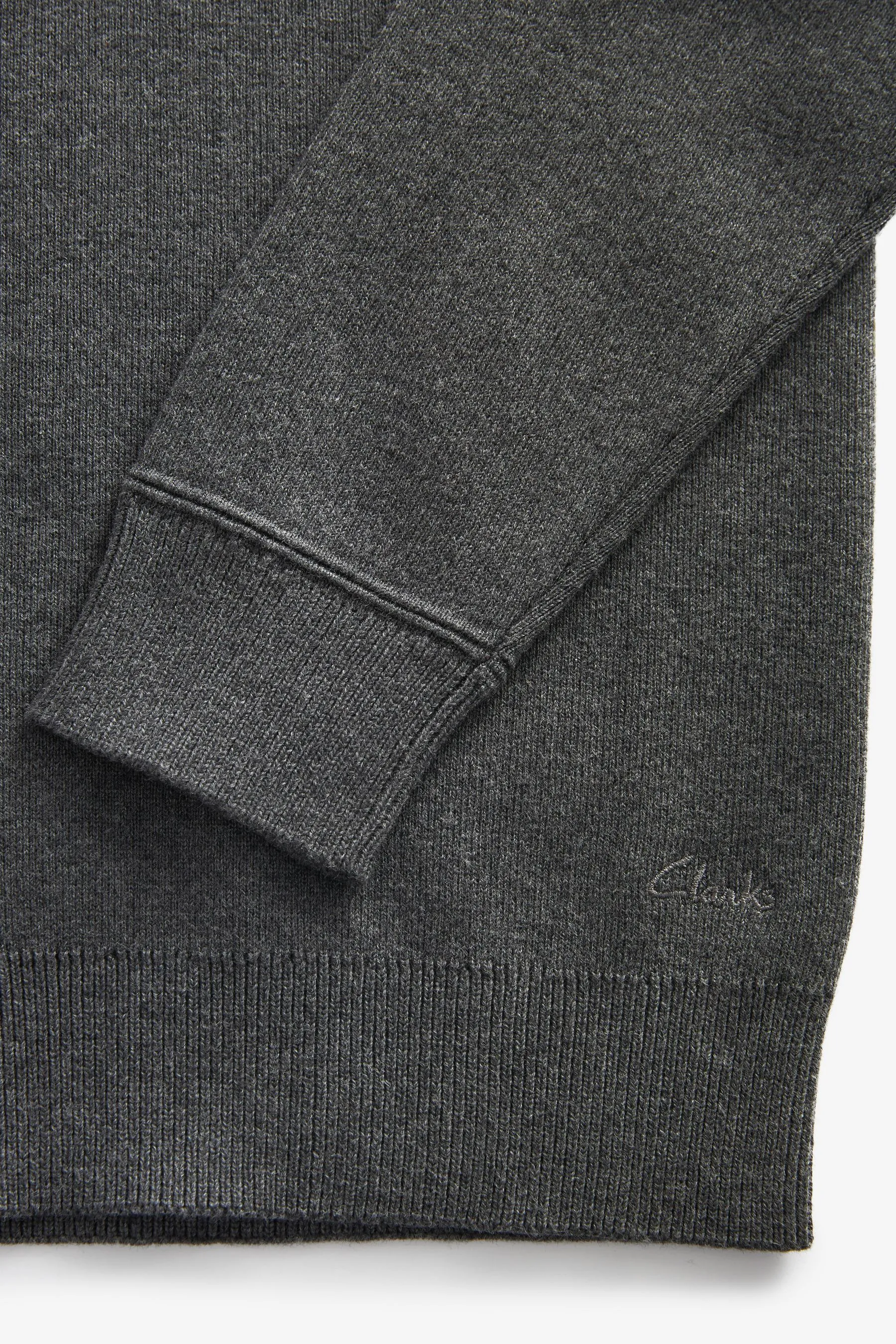 Clarks Grey Long Sleeve School Knitted V-Neck Jumper