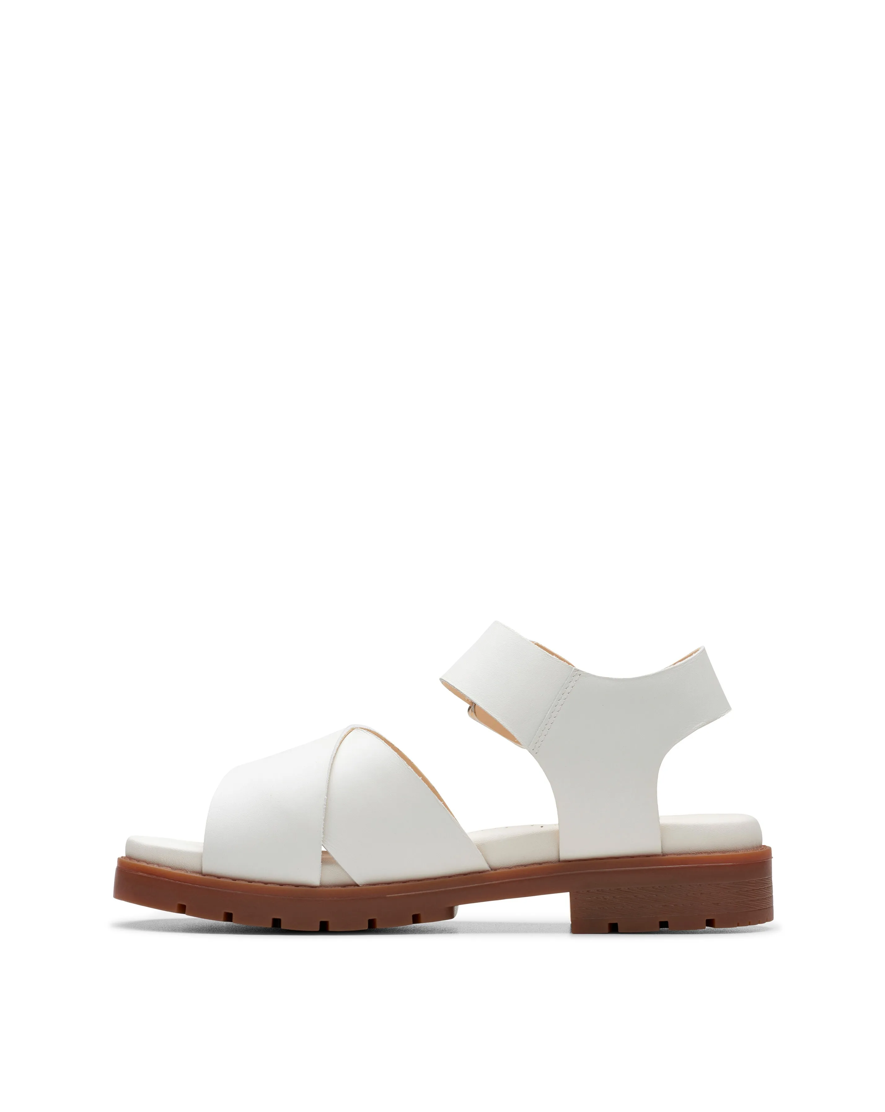 Clarks Orinoco Leather Cross Buckle Sandal Wide Fit | Simply Be