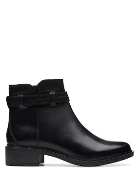 Clarks Womens Maye Ease Boot - Black Leather