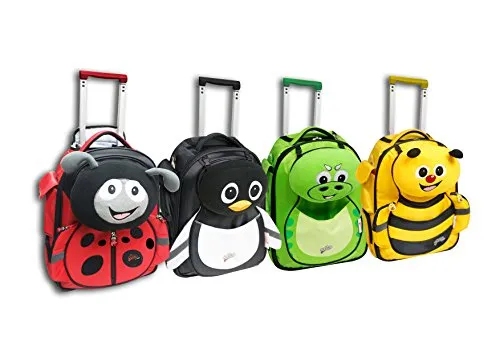 Cuties And Pals Carry-On Trolley Luggage + Pillow - Penguin