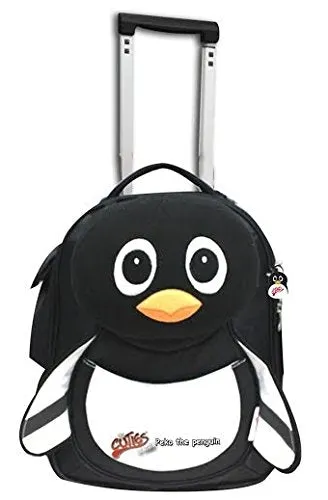 Cuties And Pals Carry-On Trolley Luggage + Pillow - Penguin