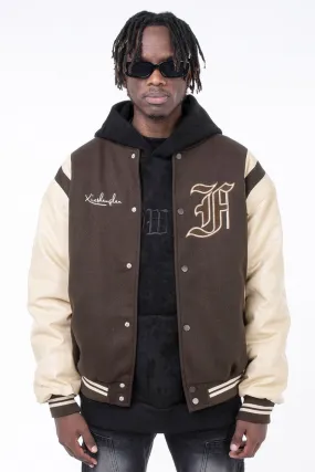 CZ Embroidered Woolen Varsity Jacket