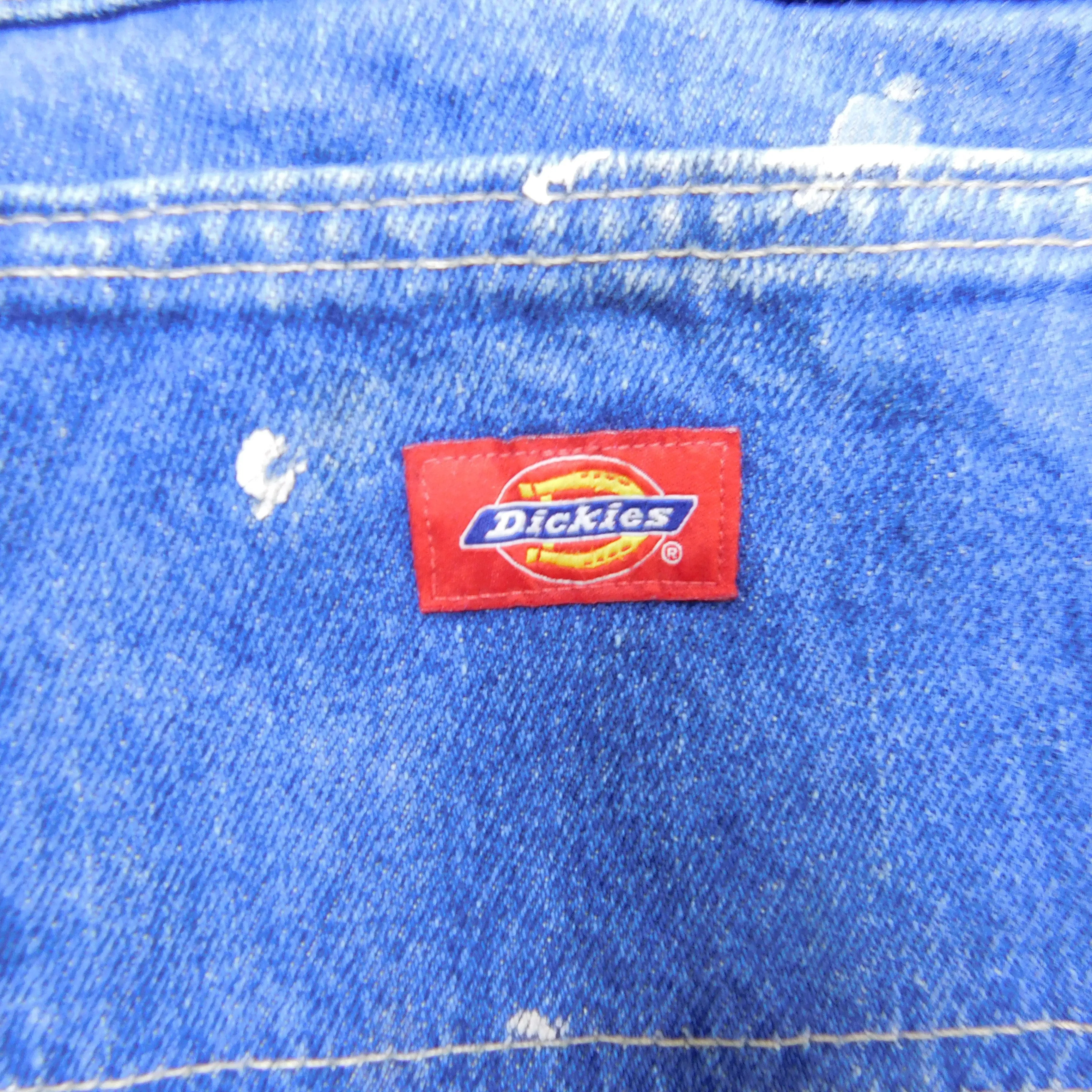 Dickies Carpenter Paint Splattered Blue Work Trousers