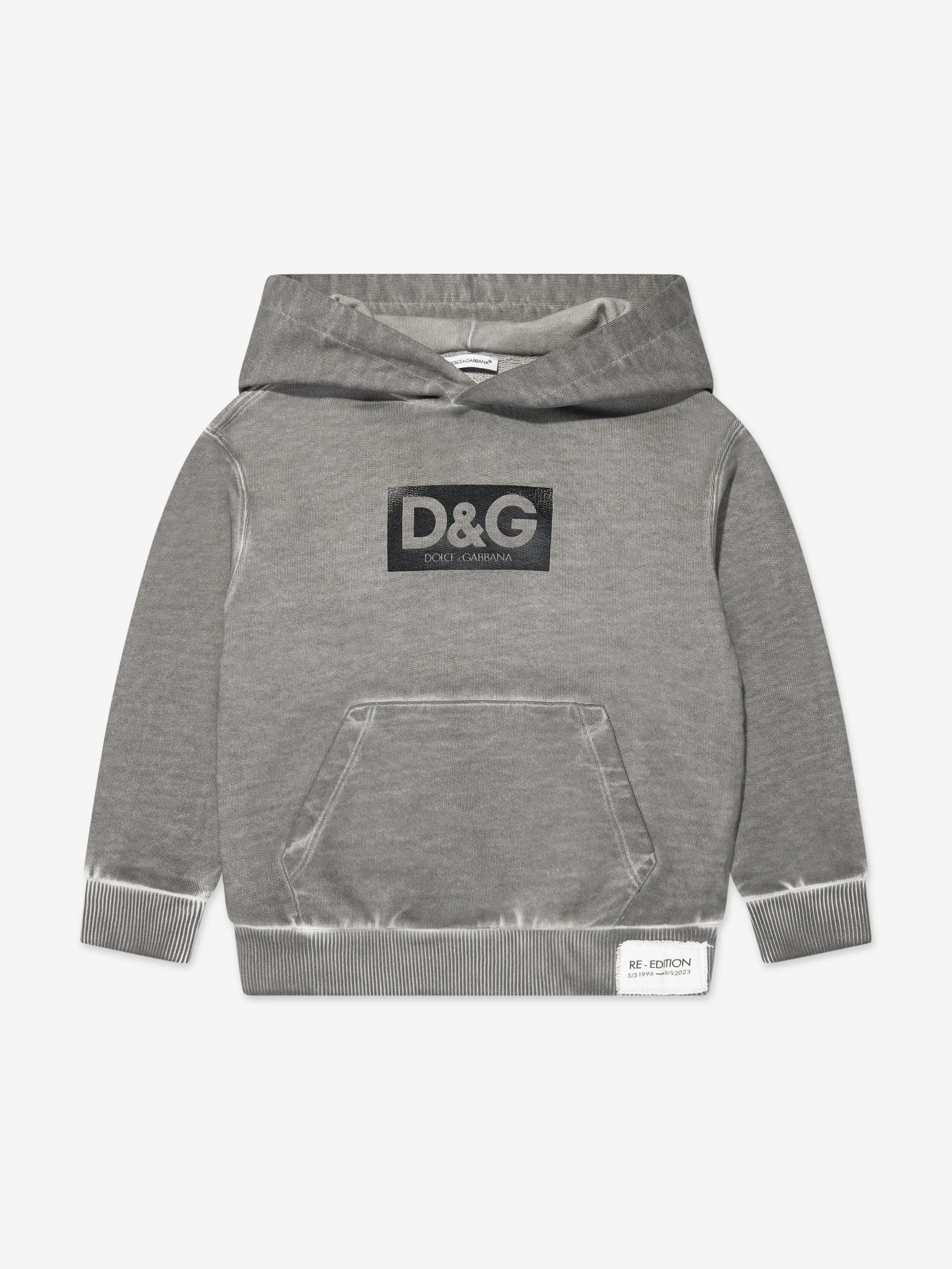 Dolce & Gabbana Boys Logo Hoodie in Khaki