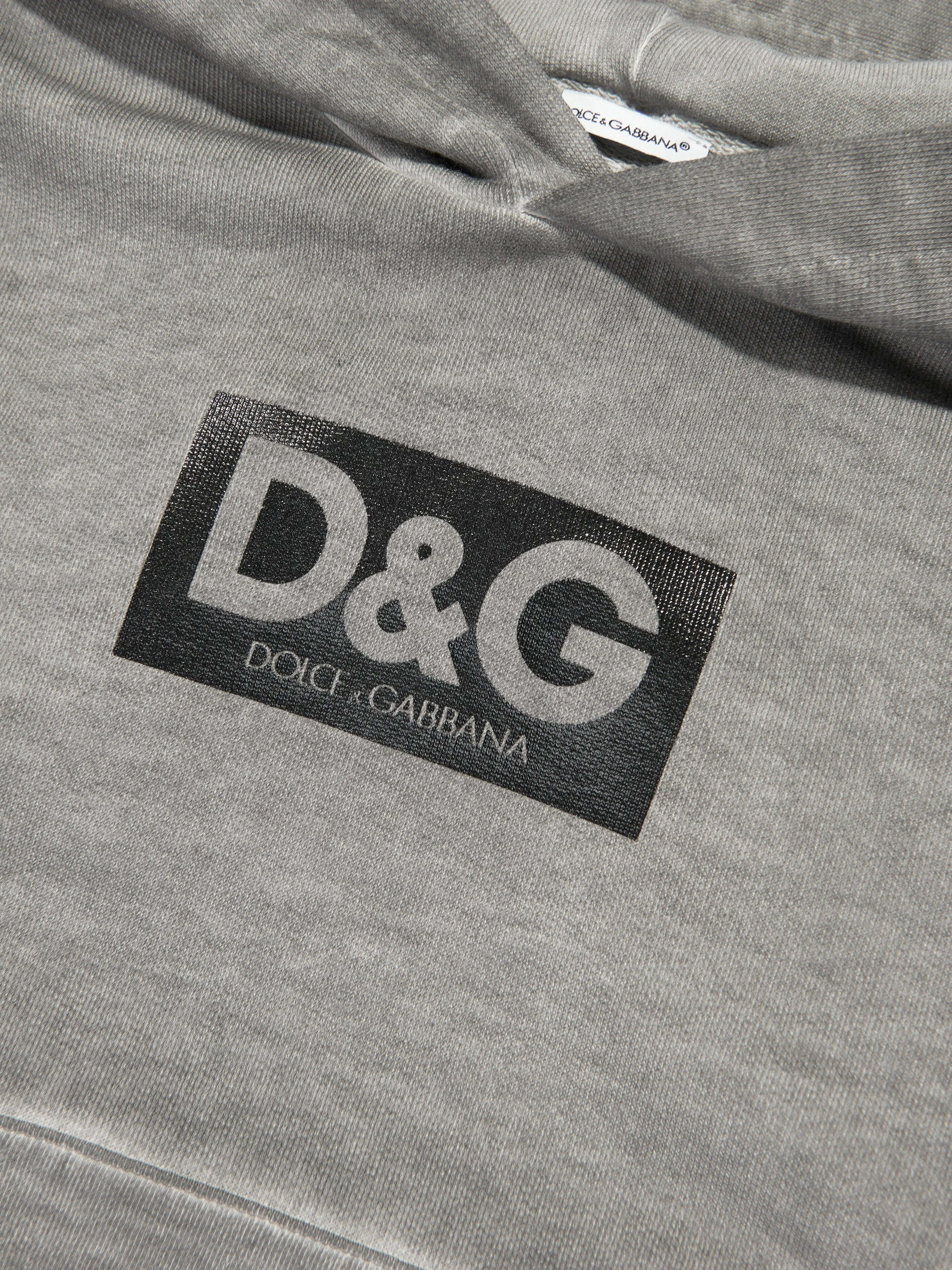 Dolce & Gabbana Boys Logo Hoodie in Khaki