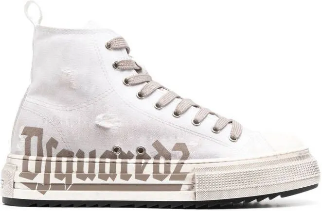 DSQUARED2 logo-print high-top sneakers White