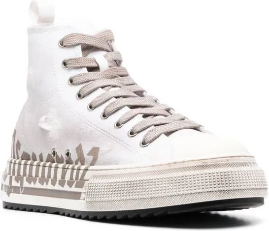 DSQUARED2 logo-print high-top sneakers White