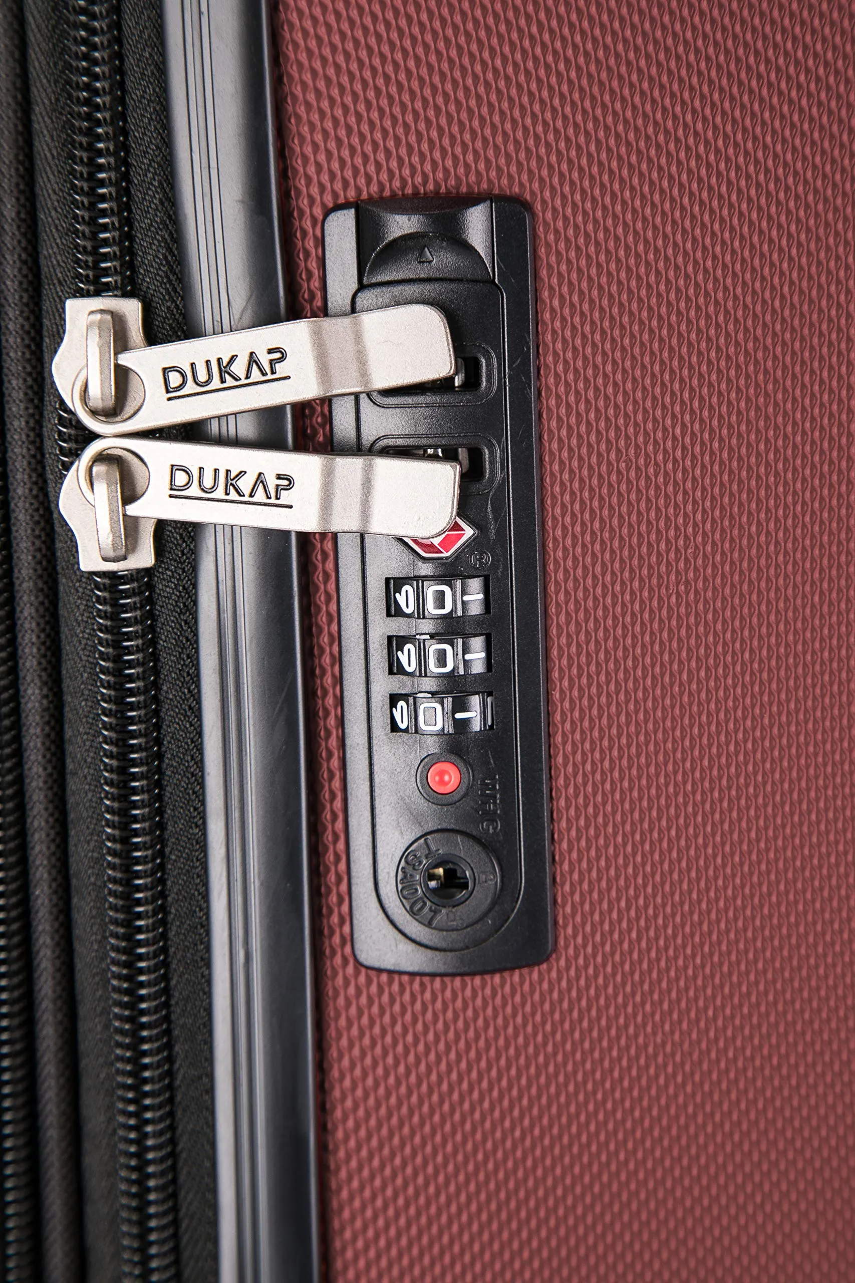 DUKAP Luggage - Intely Collection - Hardside Spinner 20'' inches carry-on with USB port (Wine) - Suitcases with Wheels