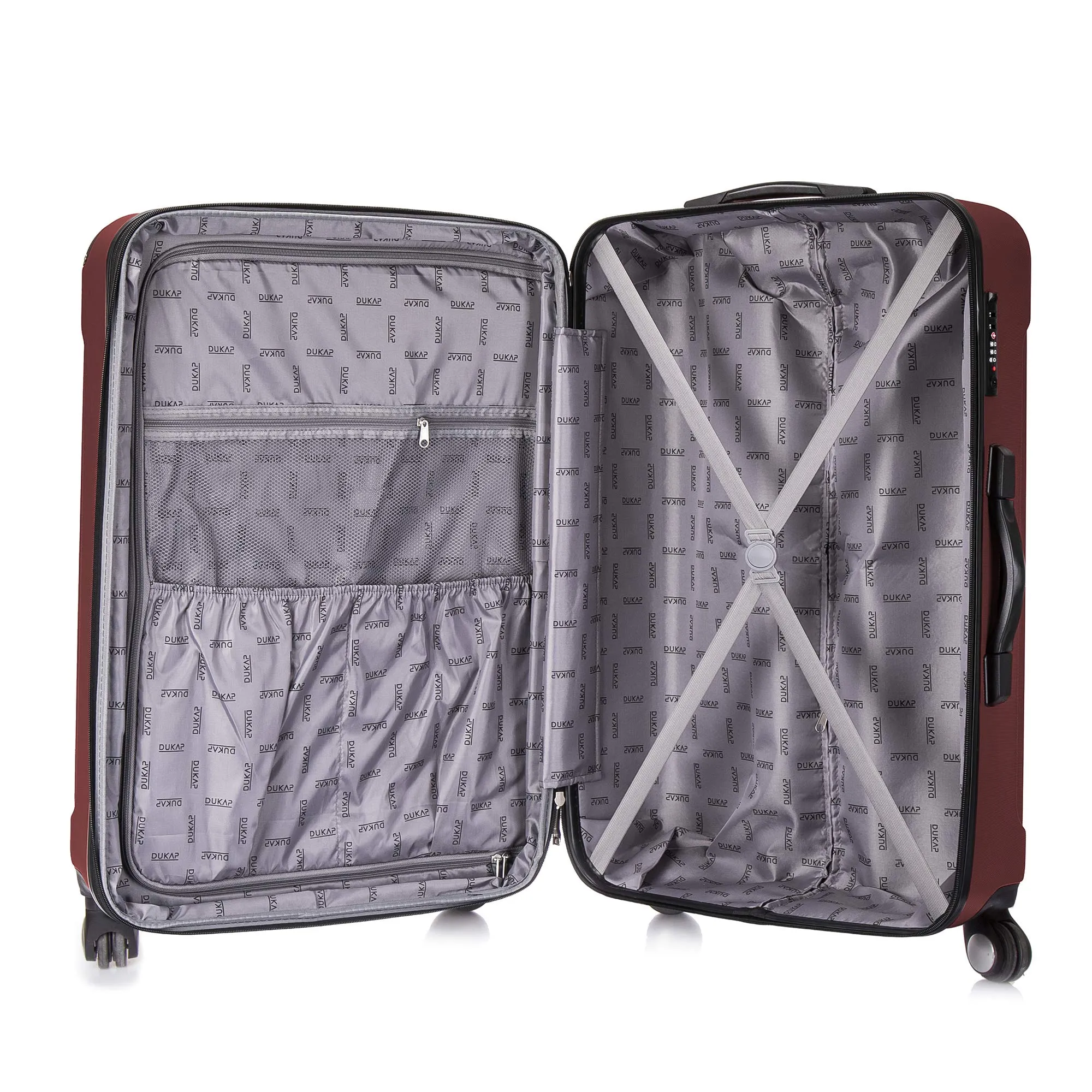 DUKAP Luggage - Intely Collection - Hardside Spinner 20'' inches carry-on with USB port (Wine) - Suitcases with Wheels