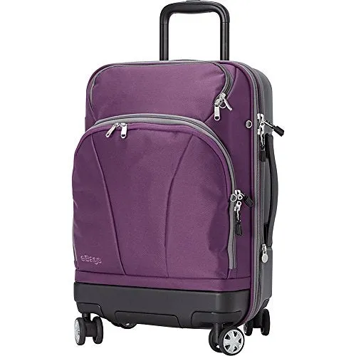 eBags TLS Hybrid (Hardside/Softside) Spinner Expandable Luggage - 22-inch - Carry-On - (Eggplant)