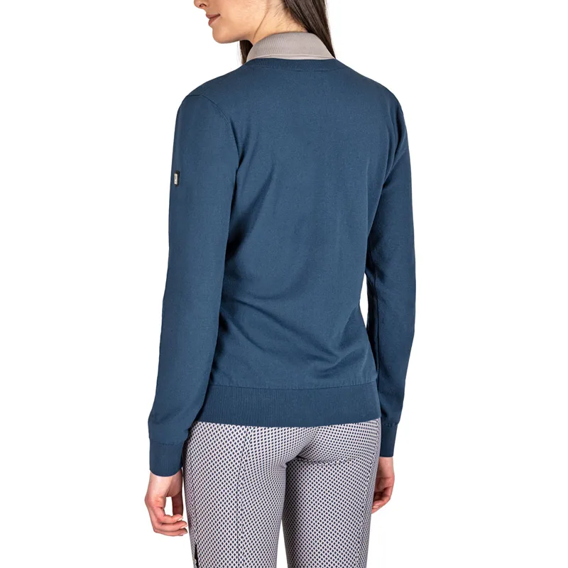 Equiline Eleonore Ladies V-Neck Pullover - Diplomatic Blue