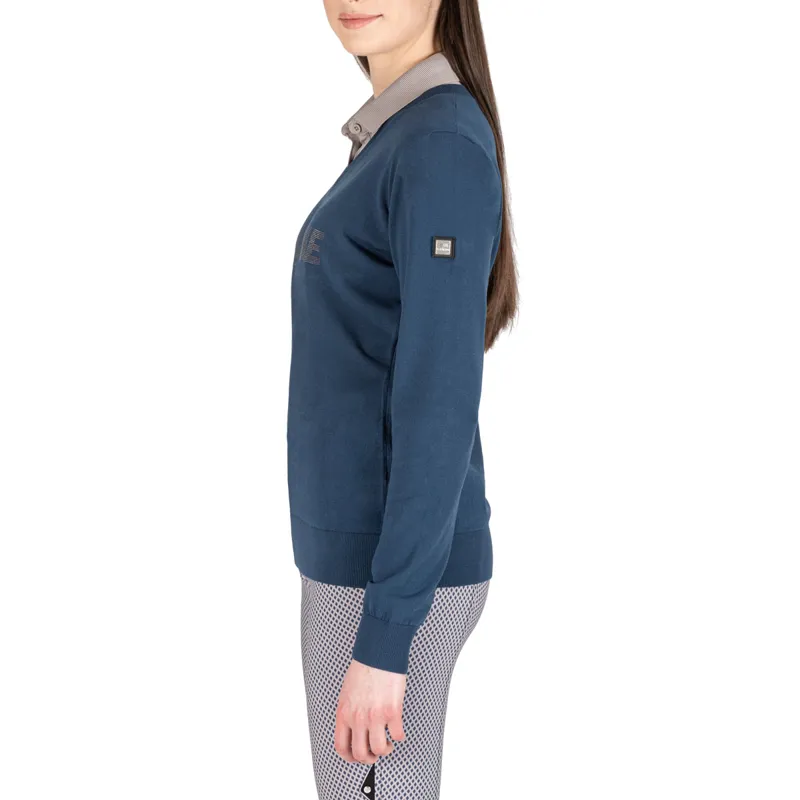 Equiline Eleonore Ladies V-Neck Pullover - Diplomatic Blue