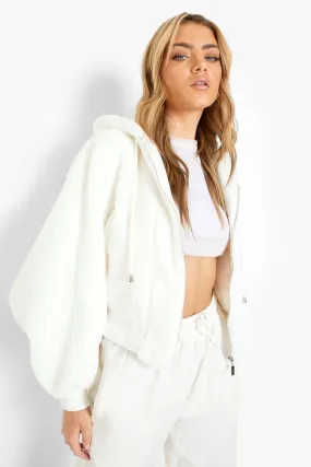 Faux Fur Oversized Hooded Bomber Jacket