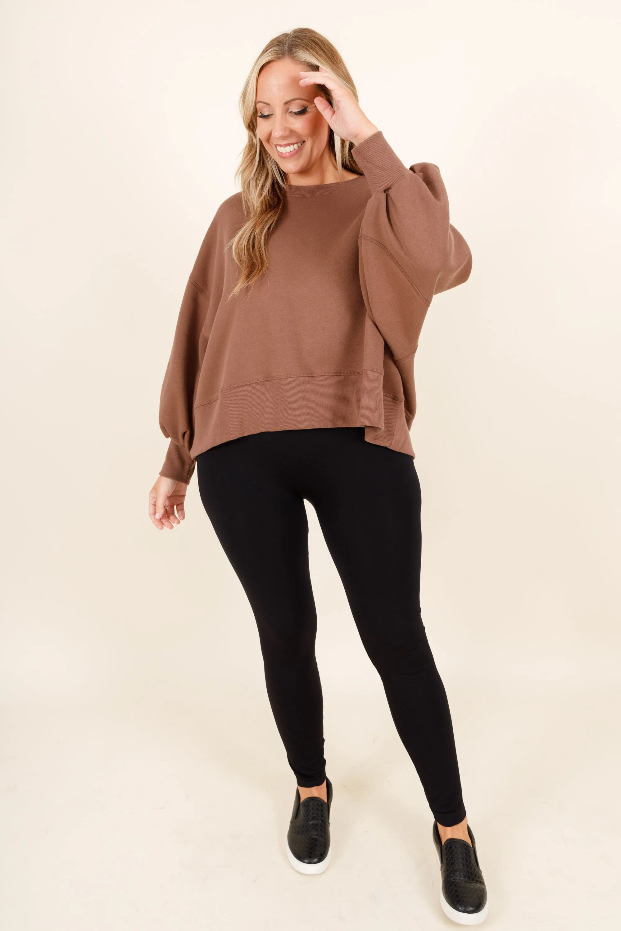 Feeling Free Pullover, Mocha