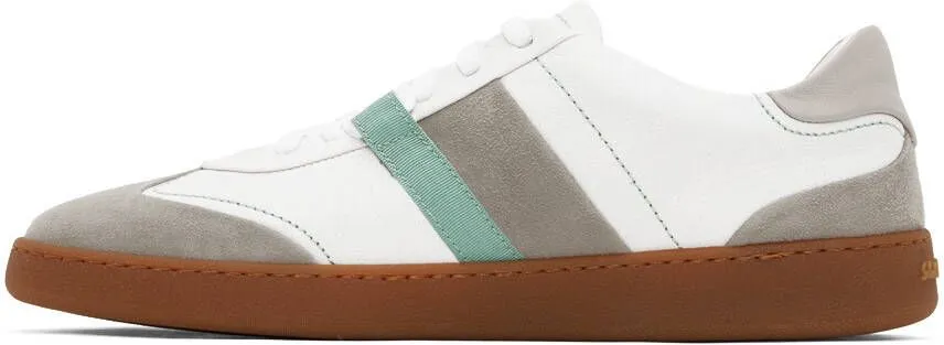 Ferragamo White & Gray Garda Sneakers