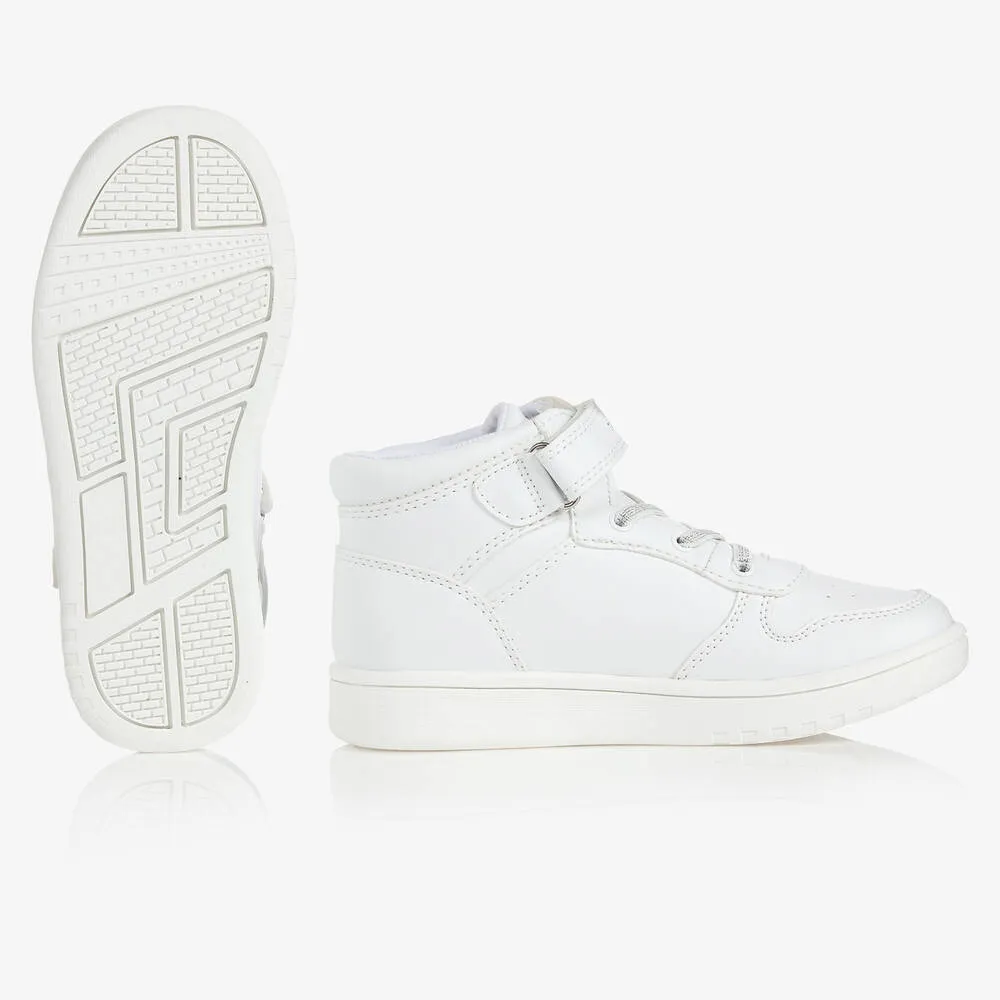 Girls White High-Top Trainers