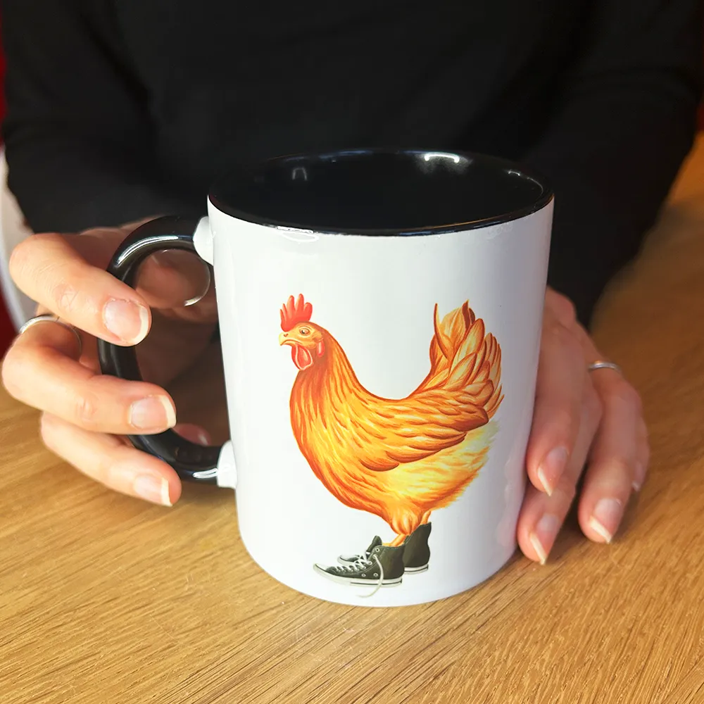 Hen wearing Converse Mug