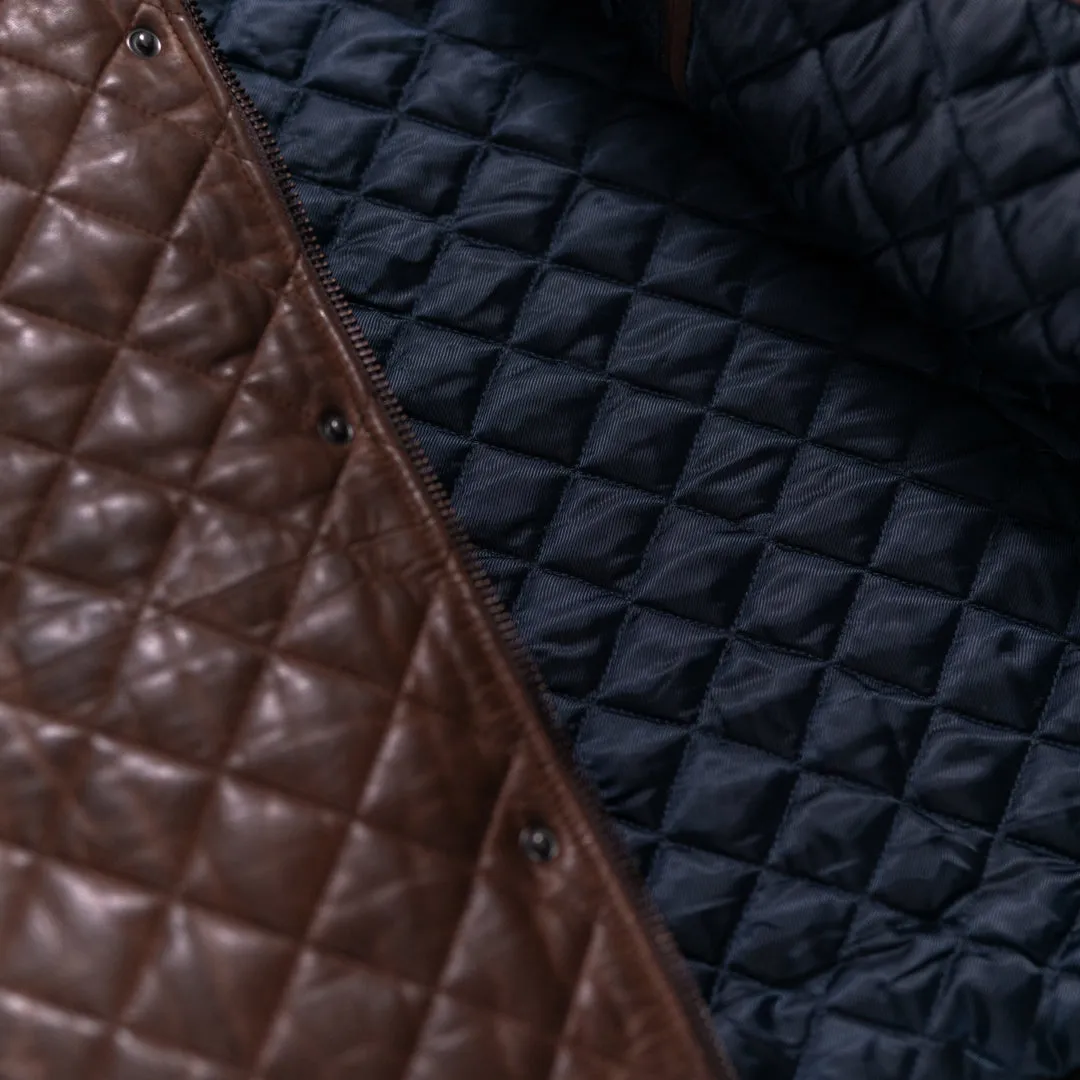 Highlands Quilted Leather Jacket | Mahogany Brown