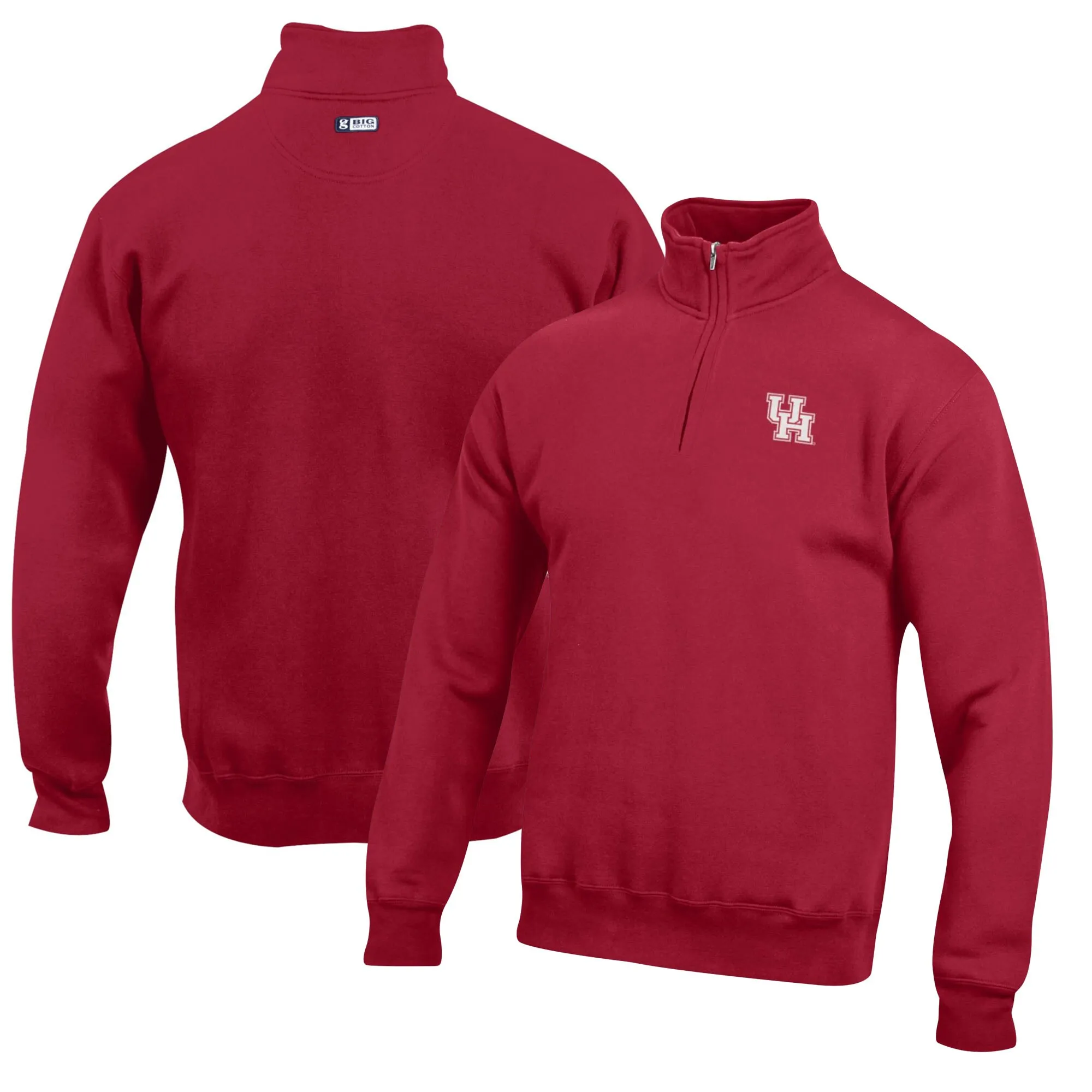 Houston Cougars Red Big Cotton Quarter-Zip Pullover Sweatshirt