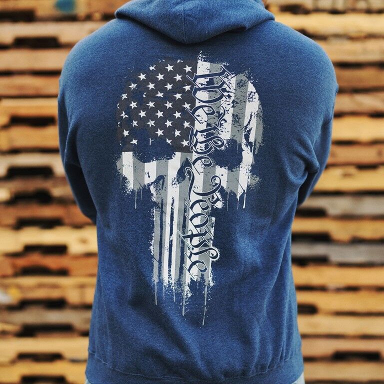 Howitzer We Skull Hoodie in Navy Heather