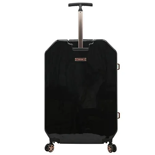 kensie Women's 3D Gemstone TSA Lock Hardside Spinner Luggage, Black, 20-Inch Carry-On