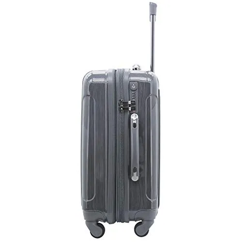 kensie Women's Alma Hardside Spinner Luggage, Gun Metal, Carry-On 20-Inch