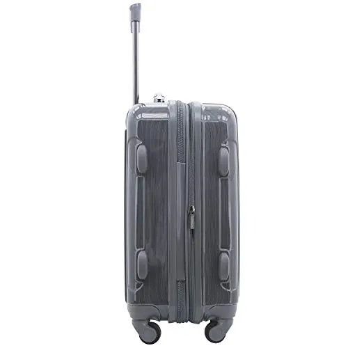 kensie Women's Alma Hardside Spinner Luggage, Gun Metal, Carry-On 20-Inch