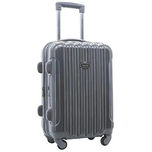 kensie Women's Alma Hardside Spinner Luggage, Gun Metal, Carry-On 20-Inch