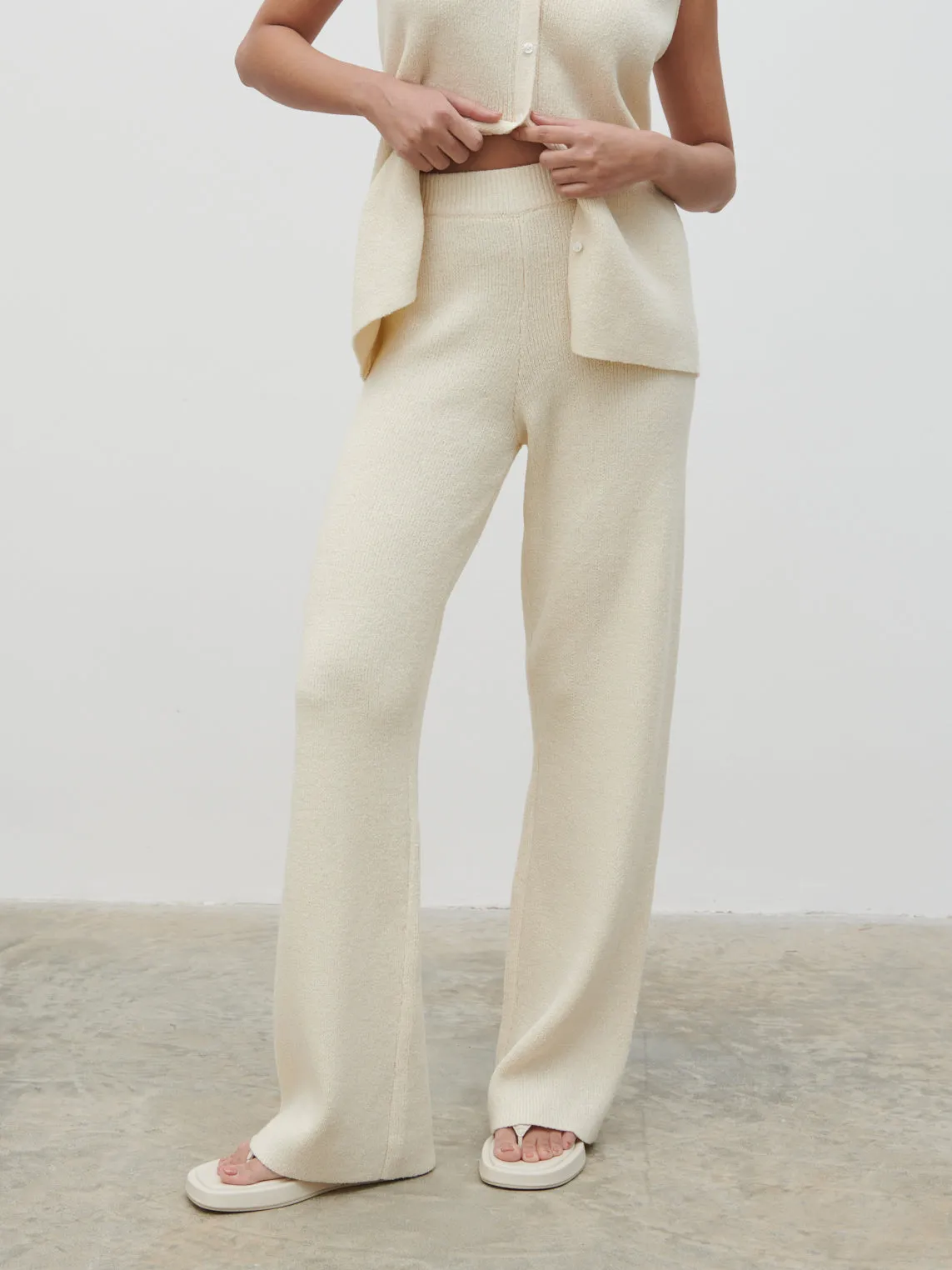 Kourtney Knit Trousers - Cream